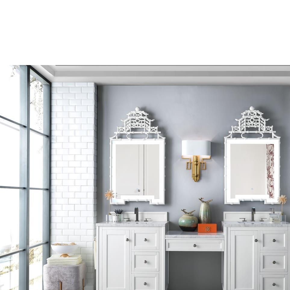 Base with Sink Top Bright White White Vanities