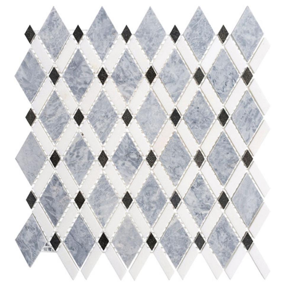 Mosaic Mugworth+Thassos White+Basalt Blue Tile