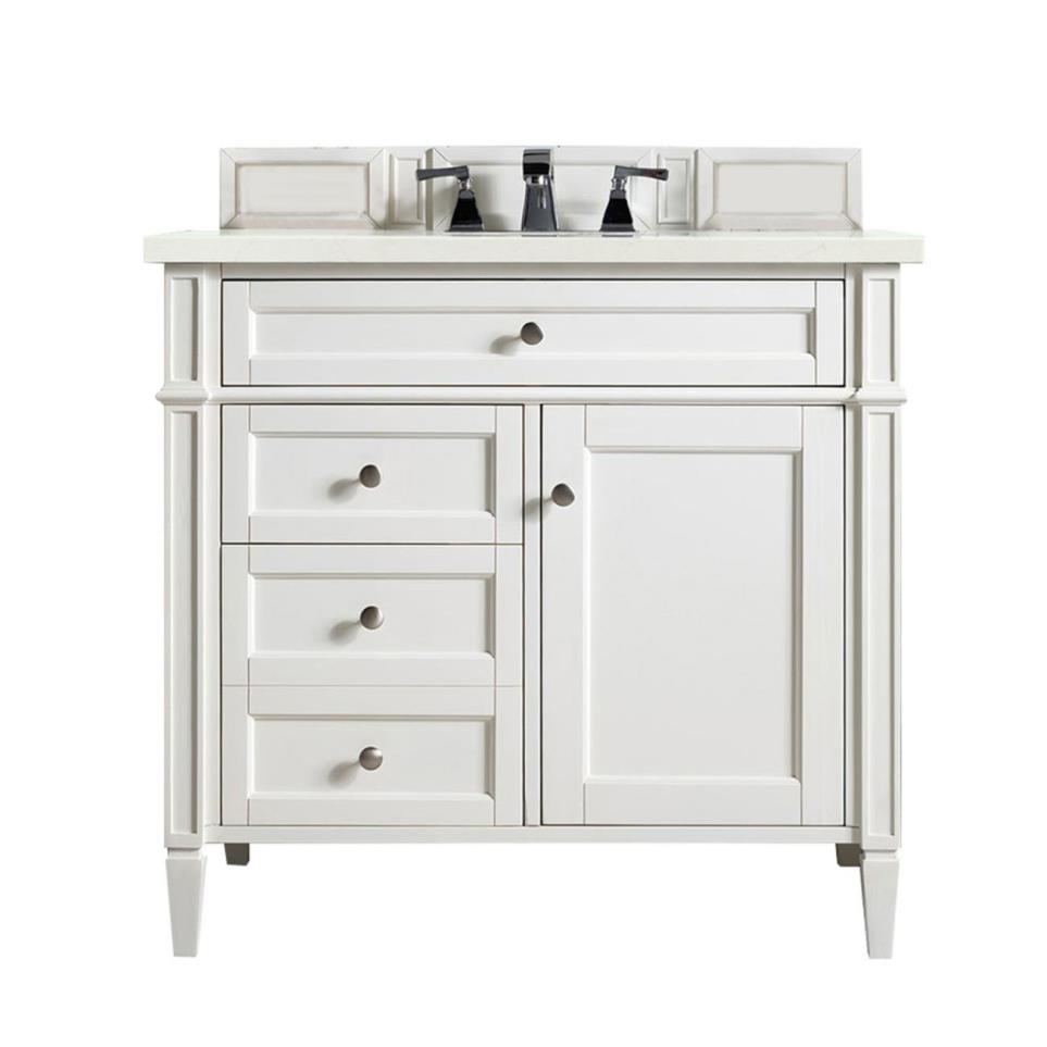 Base with Sink Top Bright White White Vanities