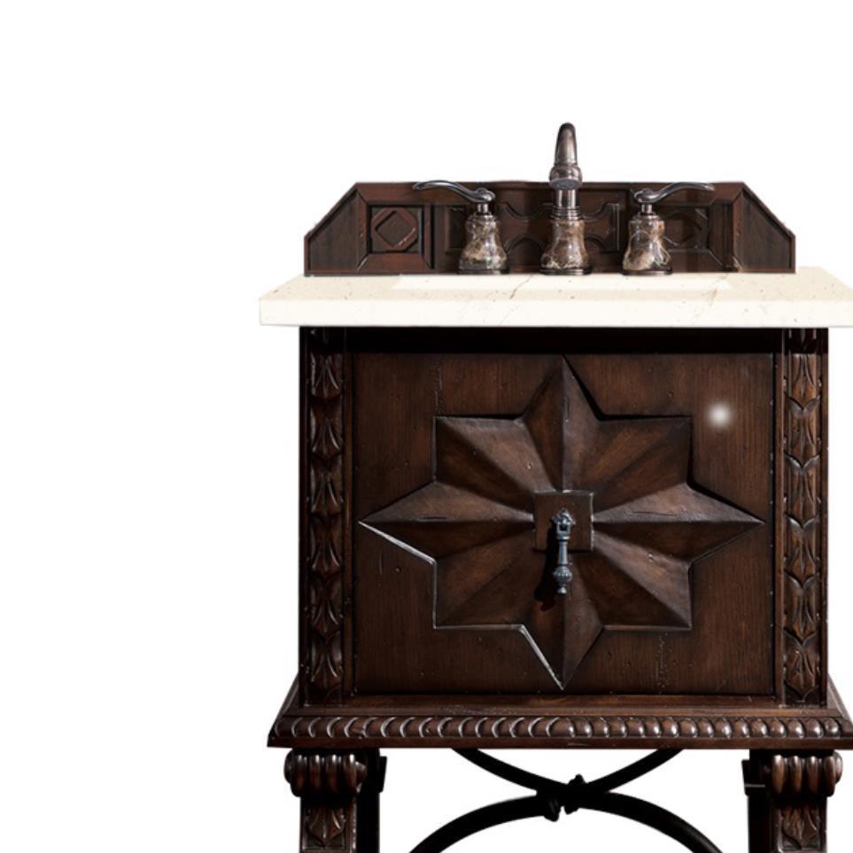 Base with Sink Top Antique Walnut Dark Finish Vanities