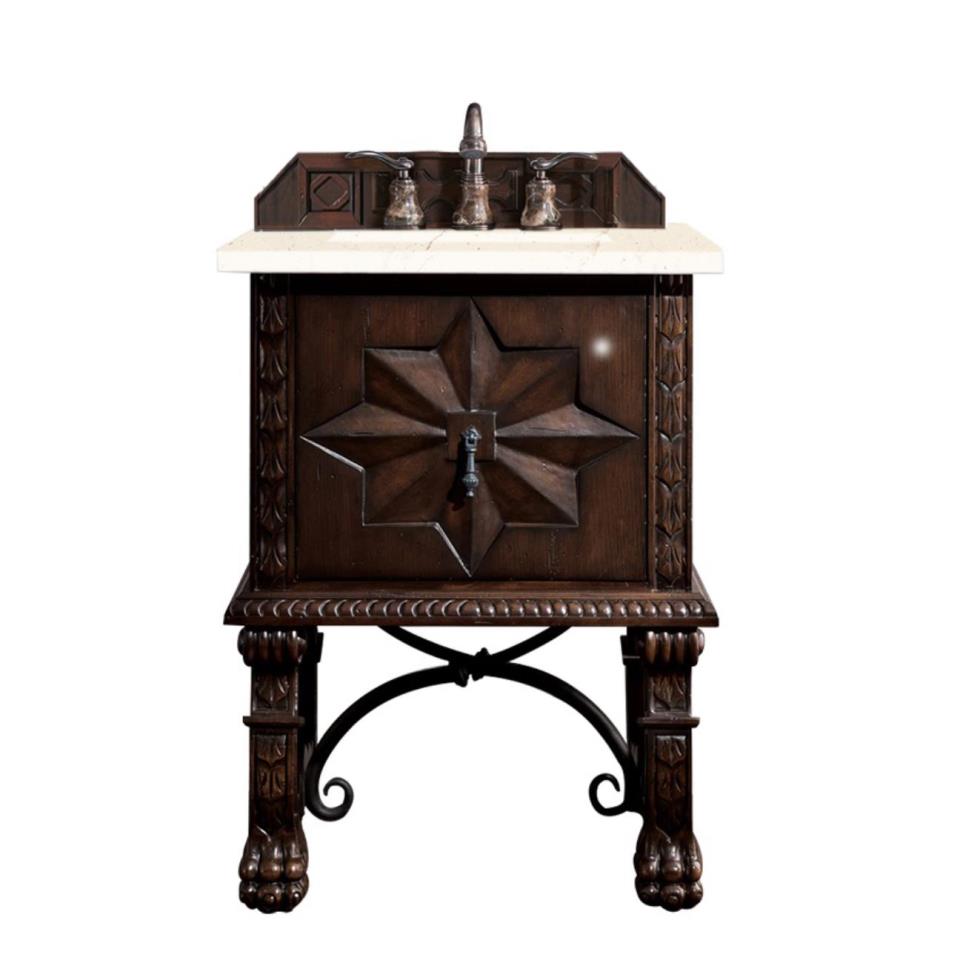 Base with Sink Top Antique Walnut Dark Finish Vanities