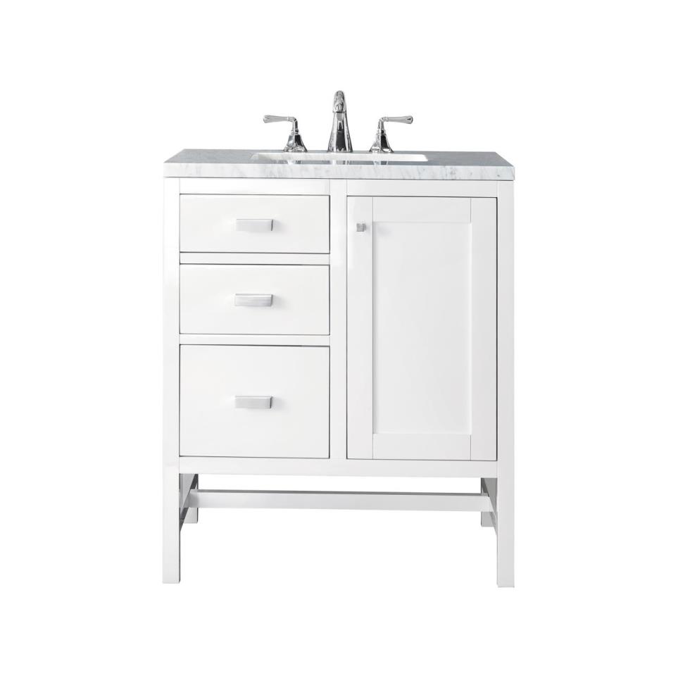 Base with Sink Top Glossy White White Vanities