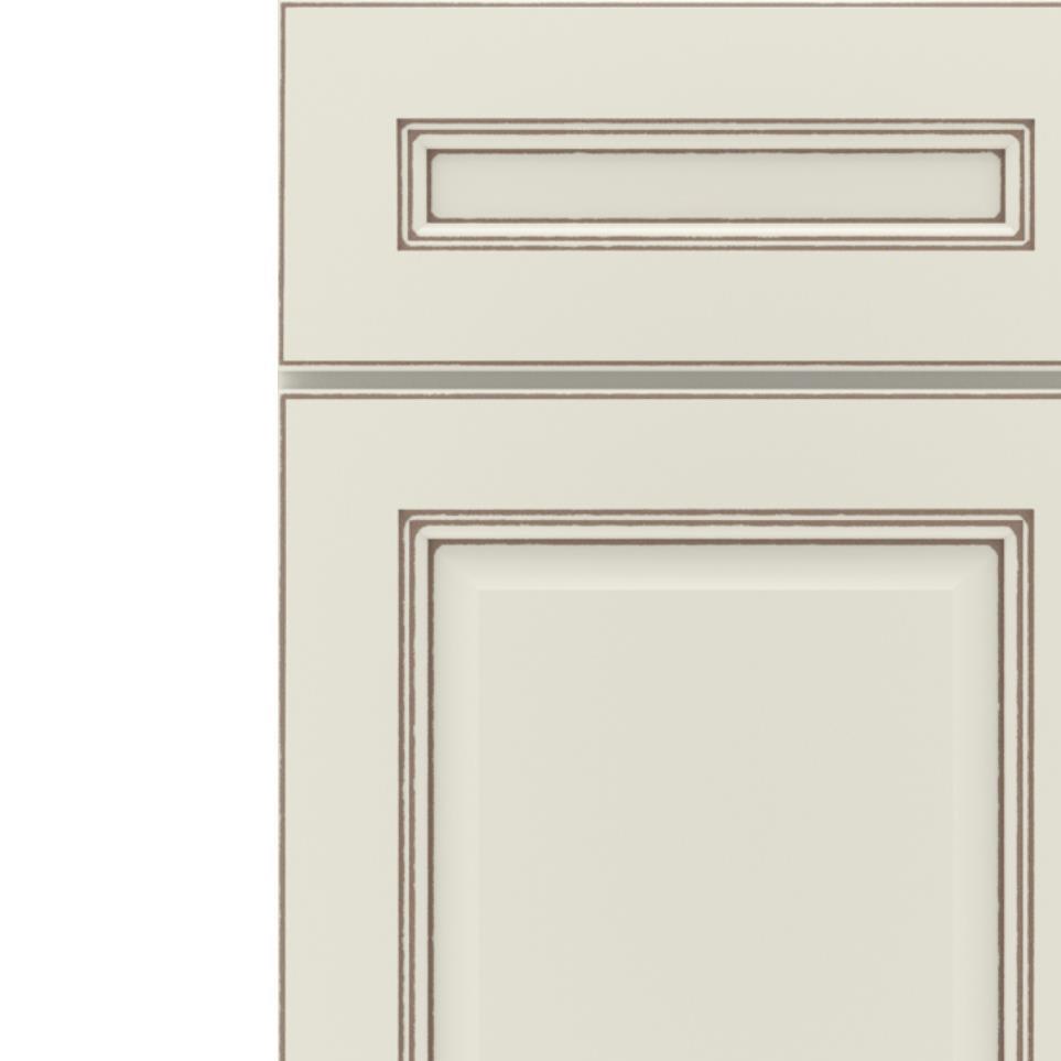 5 Piece Icy Avalanche Amaretto Creme Paint - White 5 Piece Cabinets