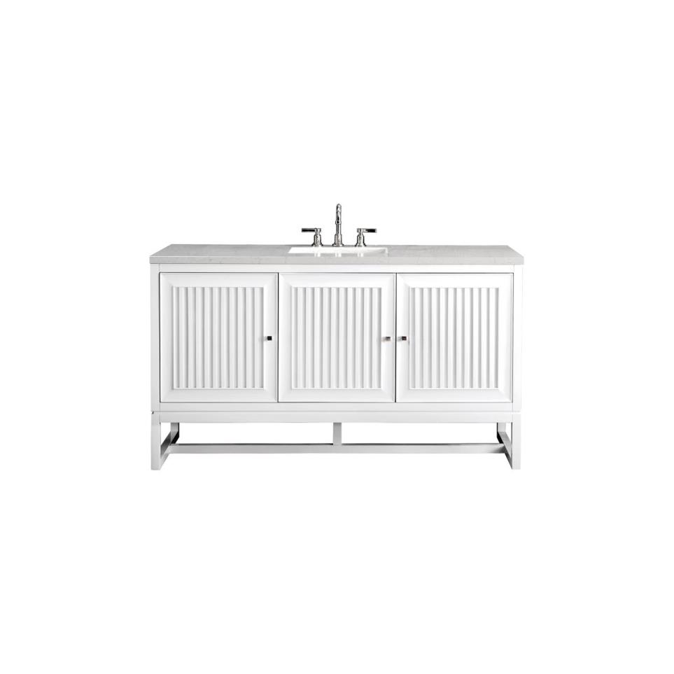 Base with Sink Top Glossy White White Vanities