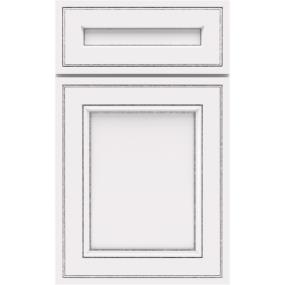 Square White With Amaretto Creme Detail Glaze - Paint Square Cabinets