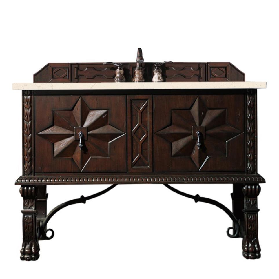 Base with Sink Top Antique Walnut Dark Finish Vanities