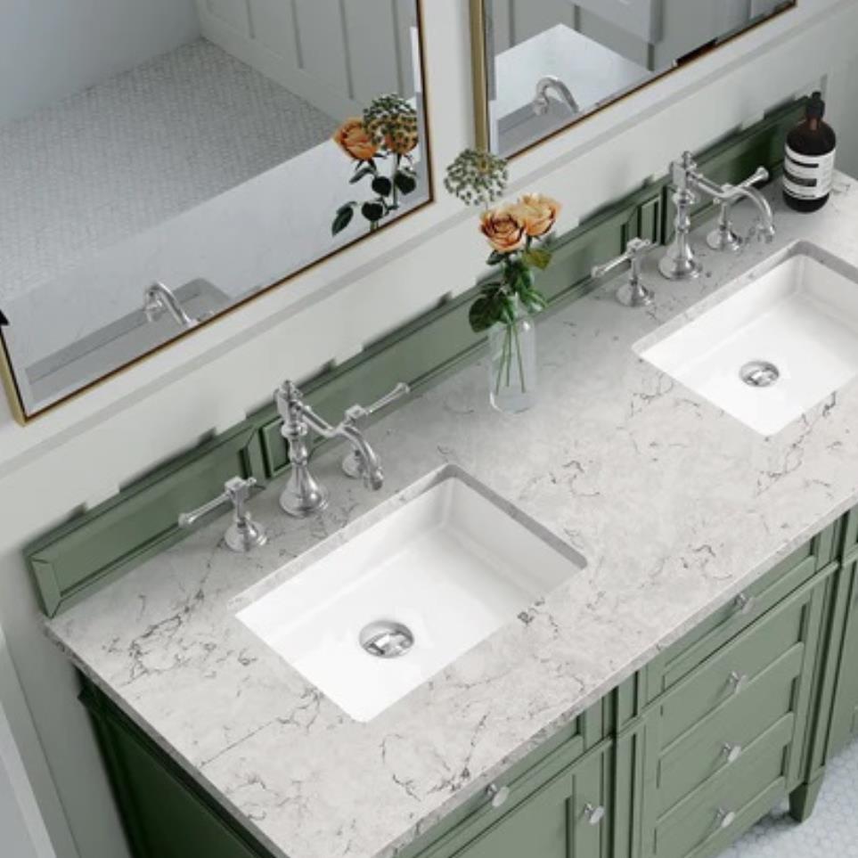 Base with Sink Top Smokey Celadon Green Vanities