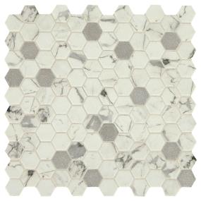 Mosaic Posh Bubbly Mixed White Tile