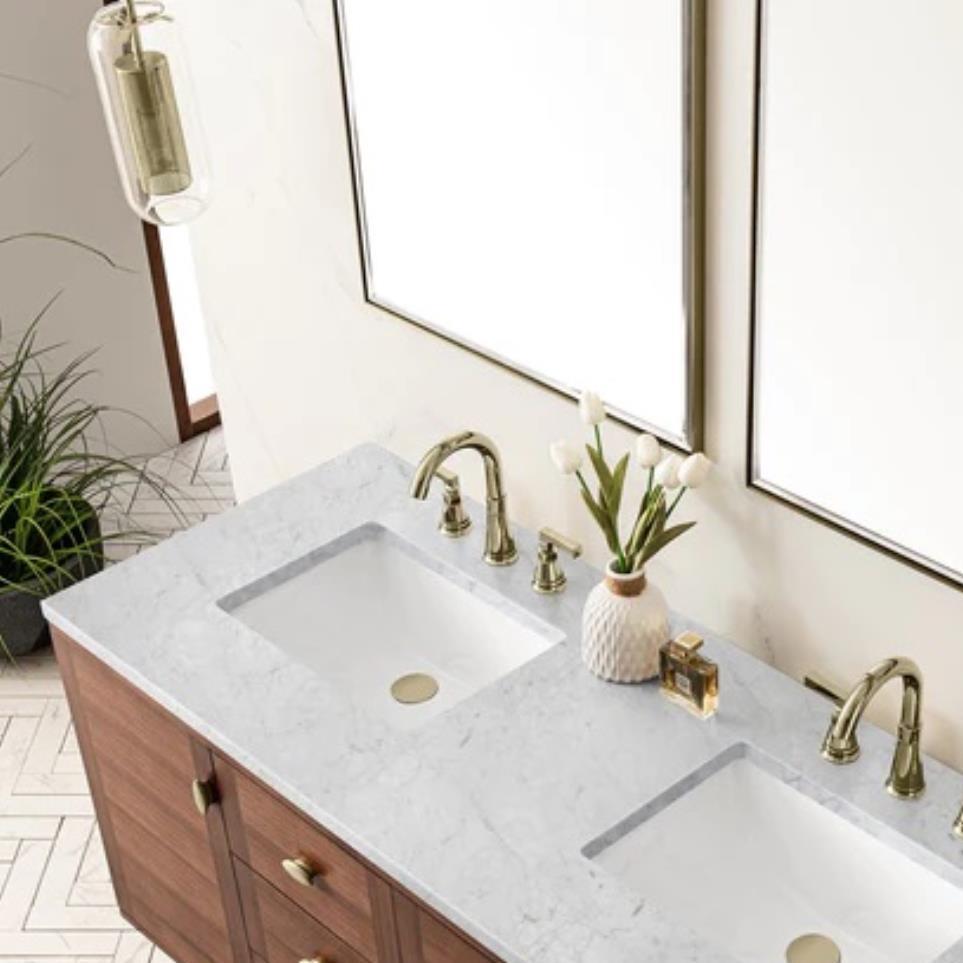 Base with Sink Top Mid-Century Walnut Dark Finish Vanities