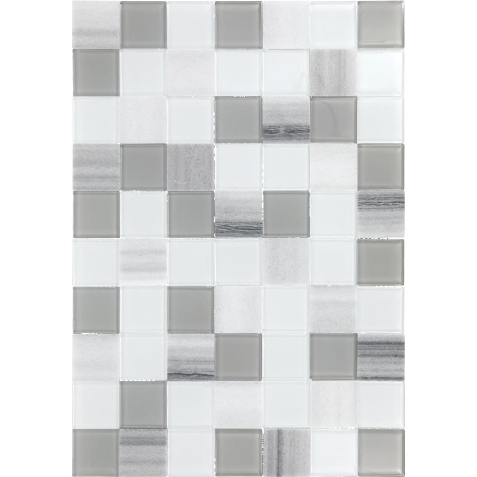 Mosaic Marmara and Glass Polished Gray Tile