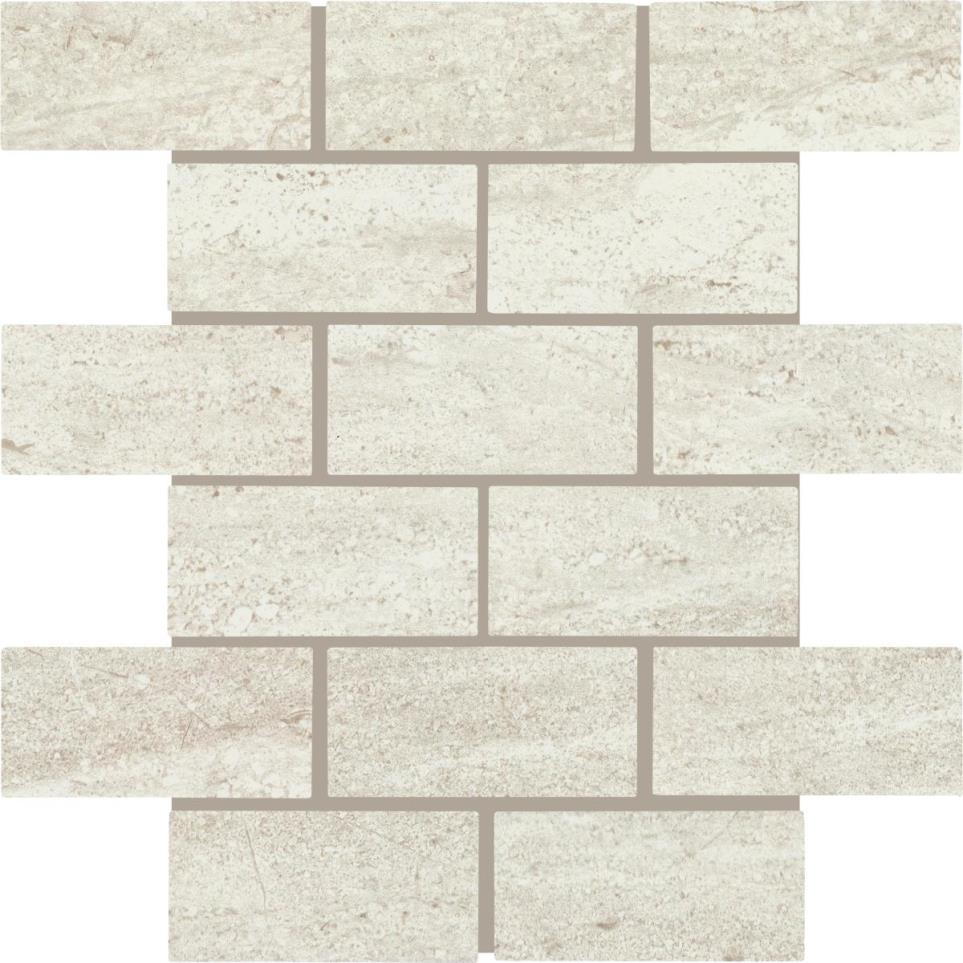 Mosaic Washed White  Matte Beige/Tan Tile