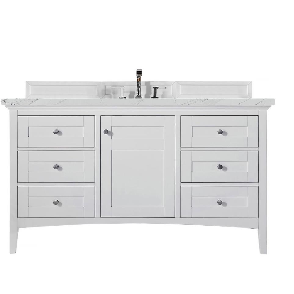 Base with Sink Top Bright White White Vanities