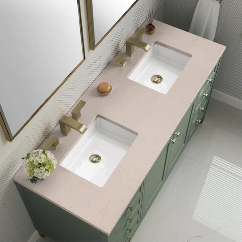 Base with Sink Top Smokey Celadon Green Vanities