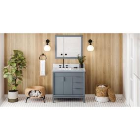 Base with Sink Top Blue Steel Grey / Black Vanities