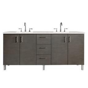 Base with Sink Top Silver Oak Medium Finish Vanities