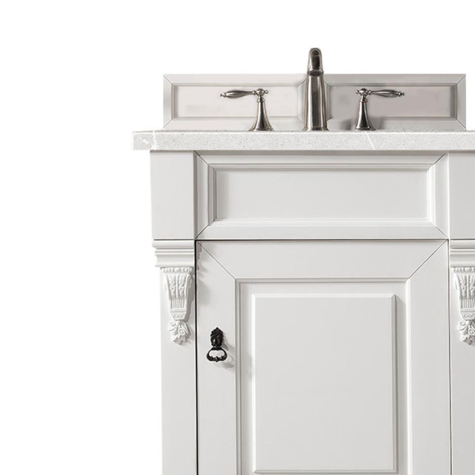 Base with Sink Top Bright White White Vanities