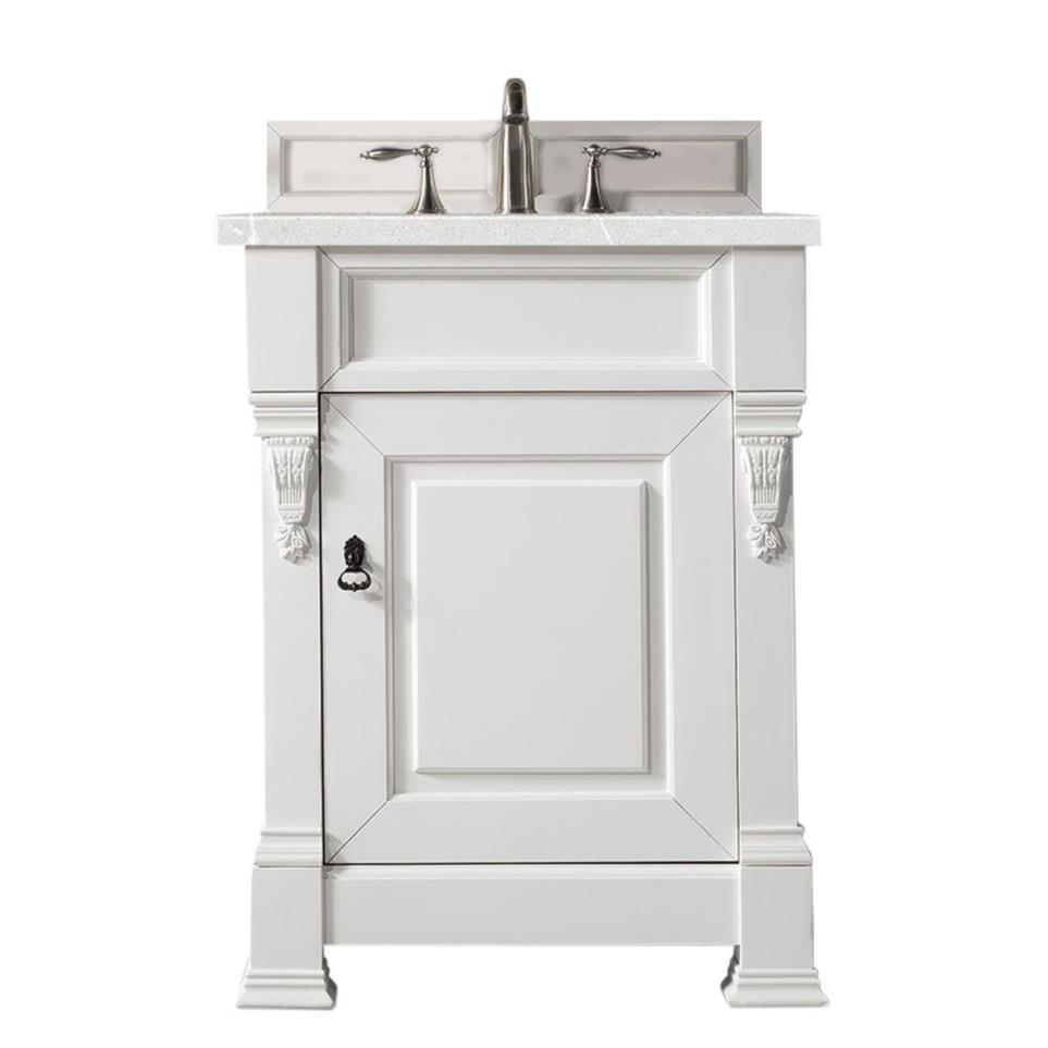 Base with Sink Top Bright White White Vanities