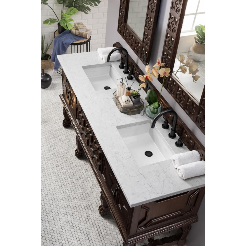 Base with Sink Top Antique Walnut Dark Finish Vanities