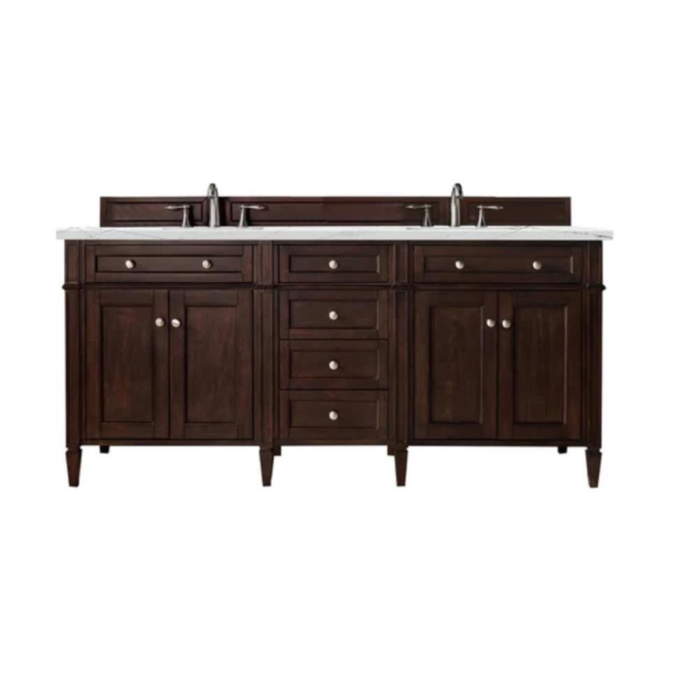 Base with Sink Top Burnished Mahogany Dark Finish Vanities