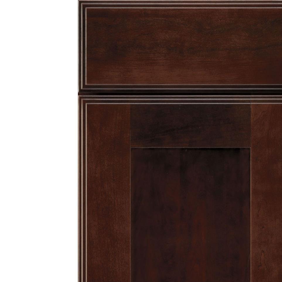 Square Teaberry Dark Finish Square Cabinets