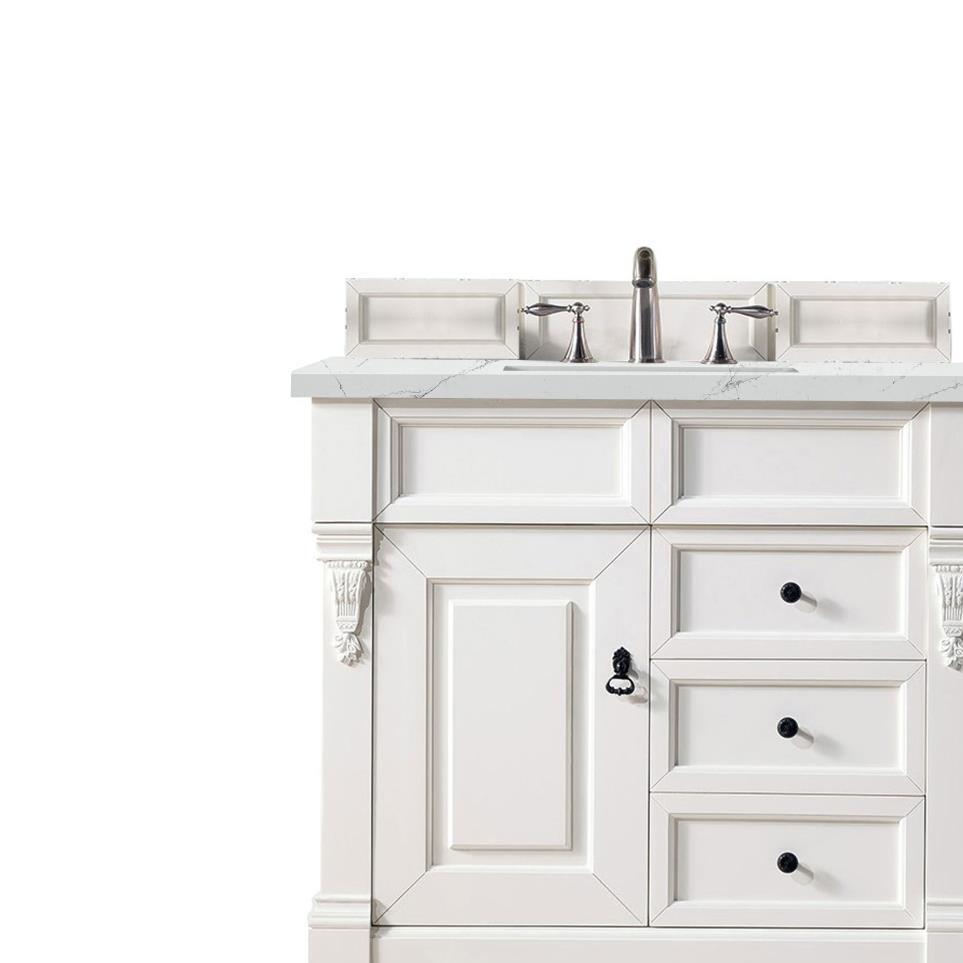 Base with Sink Top Bright White White Vanities