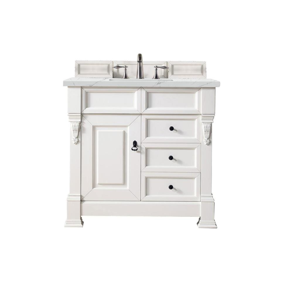 Base with Sink Top Bright White White Vanities