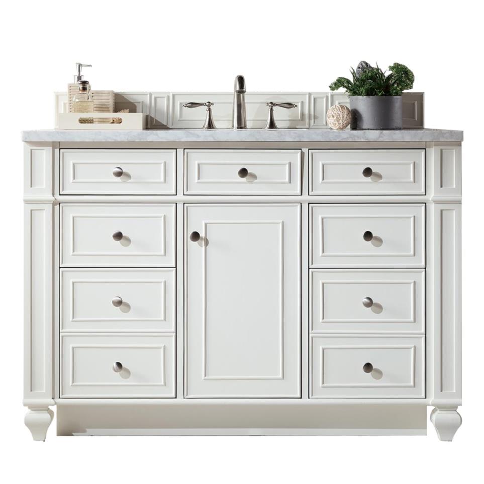 Base with Sink Top Bright White White Vanities