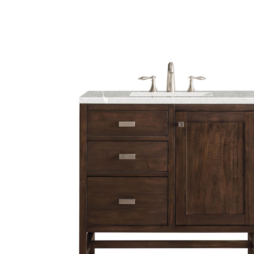 Base with Sink Top Mid Century Acacia Dark Finish Vanities