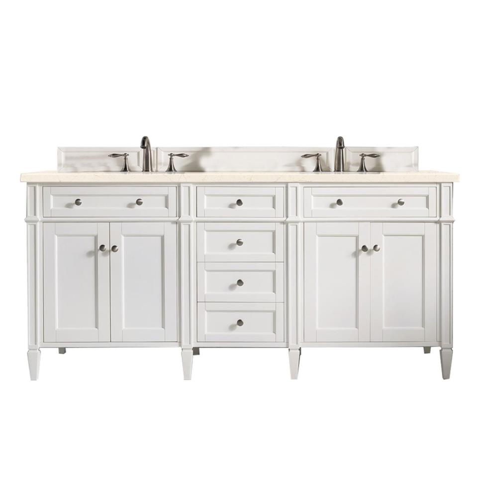 Base with Sink Top Bright White White Vanities