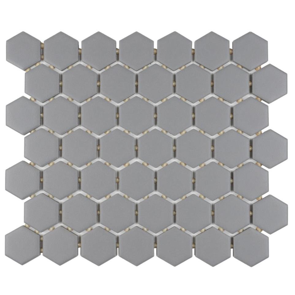 Mosaic Suede Gray Glossy Gray Tile