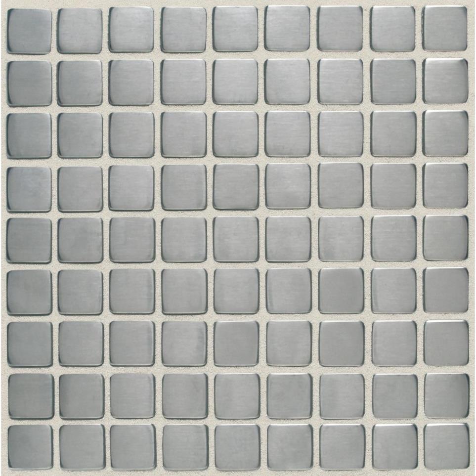 Mosaic Brushed Stainless Steel Satin Gray Tile