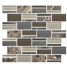 Mosaic Tortoise Shell Blend Glass Brown Tile