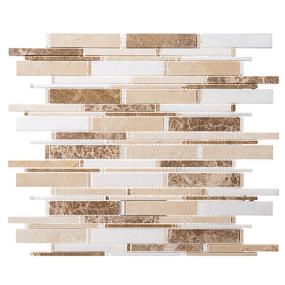 Mosaic Crema Marfil+Thassos White+Emperador Light Mix Beige/Tan Tile
