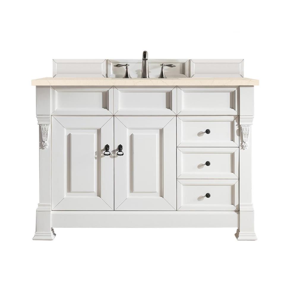 Base with Sink Top Bright White White Vanities