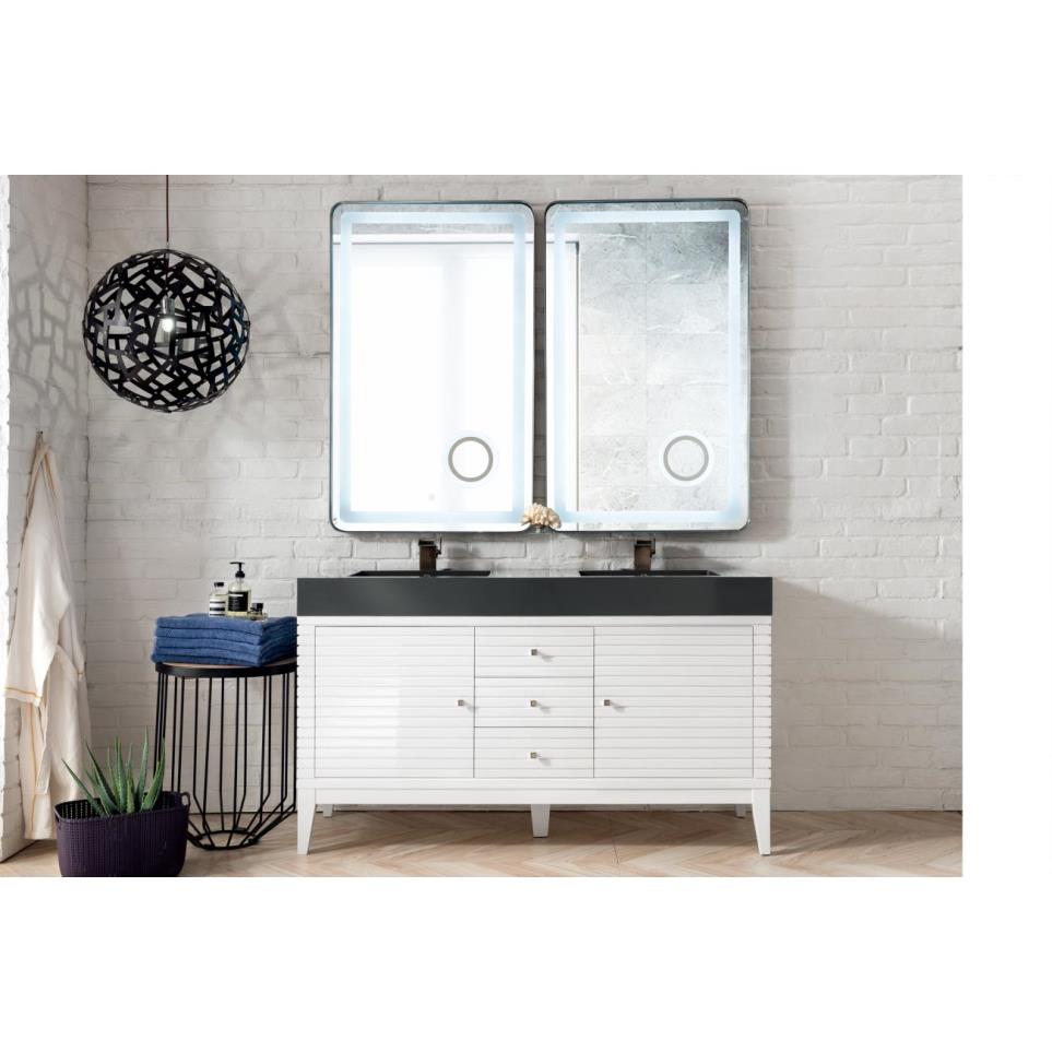Base with Sink Top Glossy White White Vanities