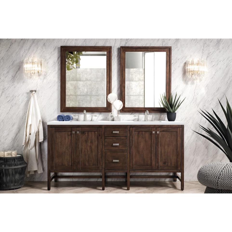 Base with Sink Top Mid Century Walnut Dark Finish Vanities