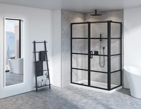 Door Matte Black Black Showers