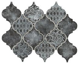 Mosaic Whitewash Iron Satin Black Tile