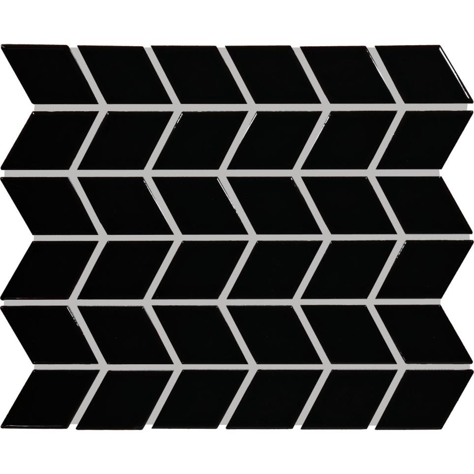 Mosaic Black Glossy Black Tile