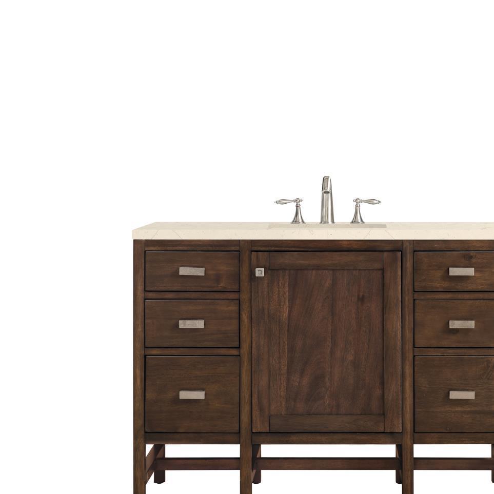 Base with Sink Top Mid Century Acacia Dark Finish Vanities