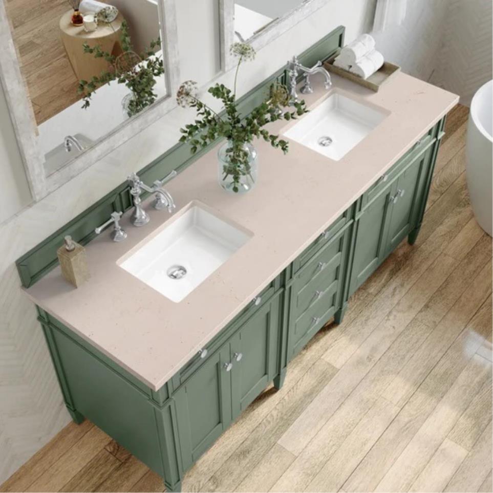 Base with Sink Top Smokey Celadon Green Vanities