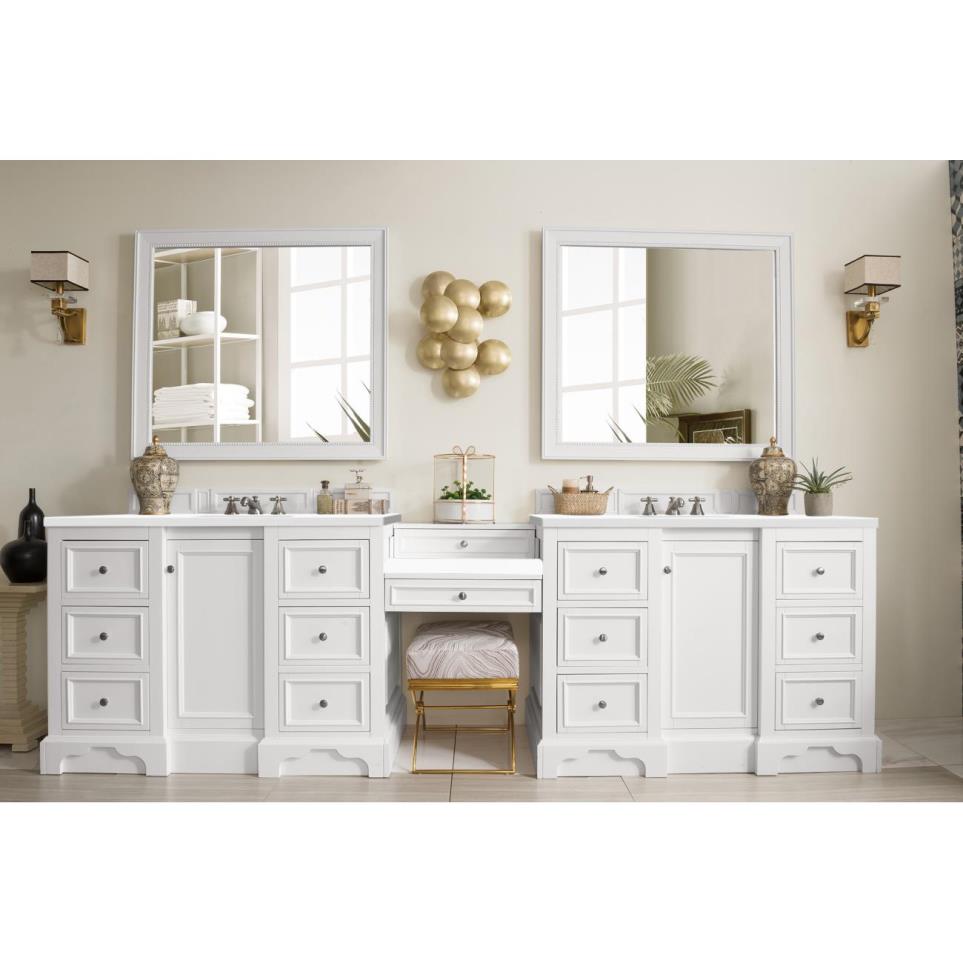 Base with Sink Top Bright White White Vanities