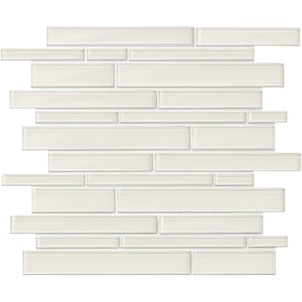 Mosaic White Glass White Tile
