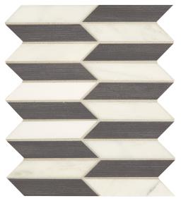 Mosaic White And Midnight Gray Polished Beige/Tan Tile