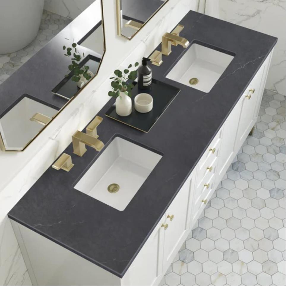 Base with Sink Top Glossy White White Vanities