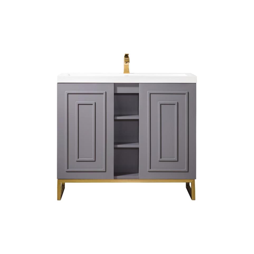 Base with Sink Top Grey Smoke Grey / Black Vanities