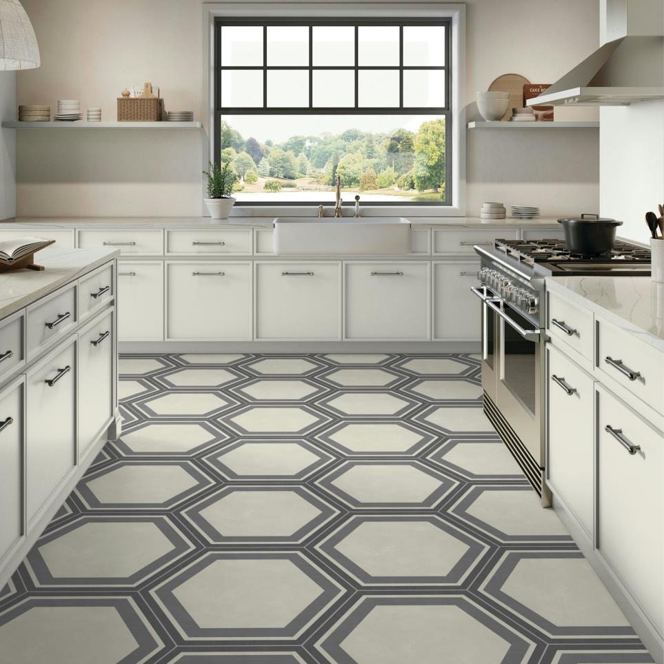 Decoratives and Medallions Honeycomb Cool Matte Black Tile