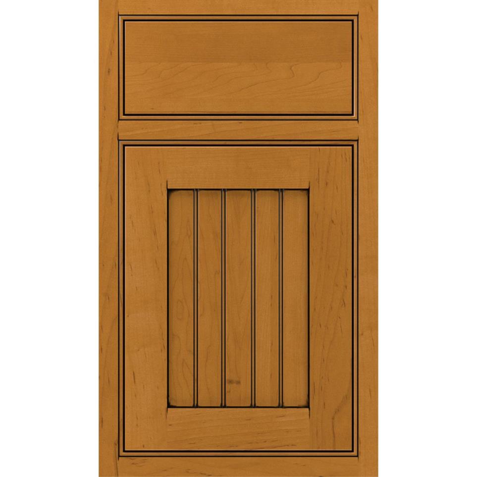 Square Beaded Natural Coffee Medium Finish Square Cabinets