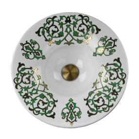 Bath White/Green/Gold  Bathroom Sinks