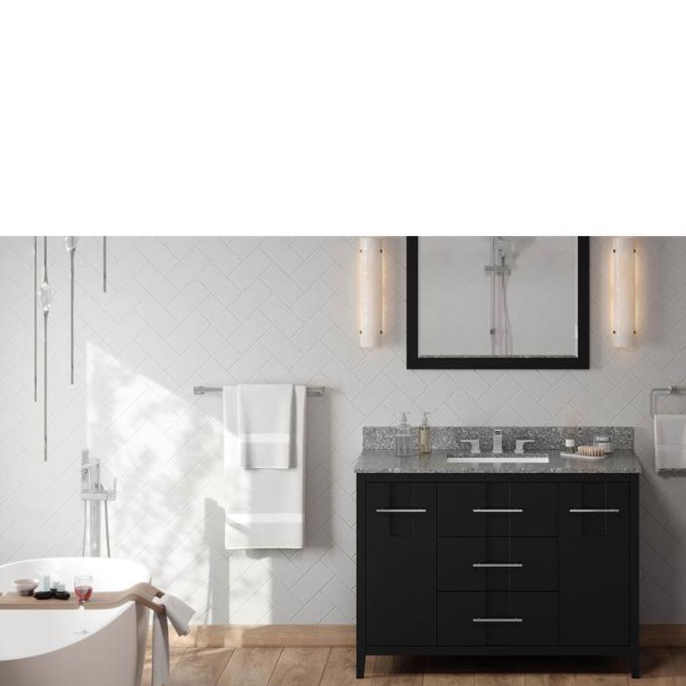 Base with Sink Top Black Grey / Black Vanities